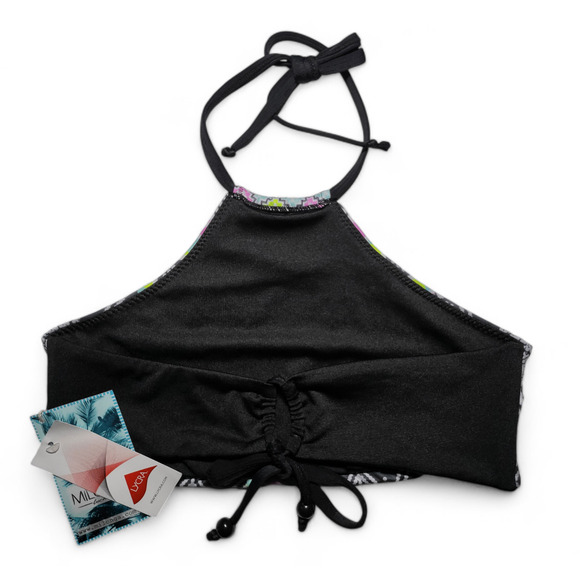 NWT MILONGA Beachwear Yucatan Reversible Halter Lycra Bikini Top‎ Women's Size M - Picture 3 of 6
